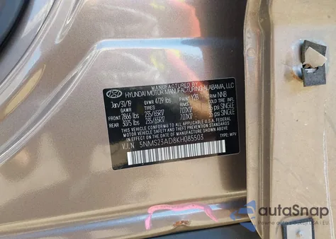 2019 Hyundai Santa Fe Se z USA, uszkodzony, nr VIN 5NMS23AD8KH085503